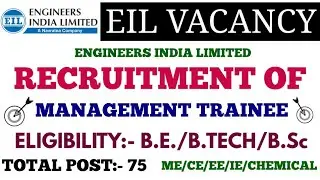 EIL RECRUITMENT OF MANAGEMENT TRAINEE
