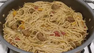 I have never eaten such delicious spaghetti and meat! Easy, quick and simple meat spaghetti recipe!