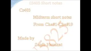 CS403 Short lecture 8, 9 anf 10 by Saqib Nazakat