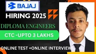 Bajaj hiring 2025 / jobs for diploma students/ online test and interview 