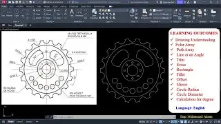 How to Draw a Sprocket Gear in AutoCAD | Full 2D Drawing Tutorial | Step by Step Explanation