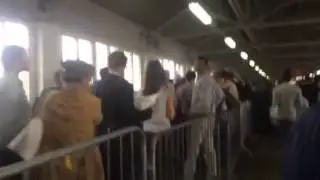 The long queue for the 38 bus during the tube strike