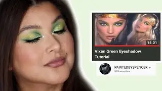 RECREATING @PAINTEDBYSPENCER VIXEN GREEN EYESHADOW TUTORIAL | Spring 2022 Look