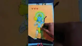 hanumanji  drawing #art #easy drawing with Oil pastel colours hanuman ji drawing #amazing