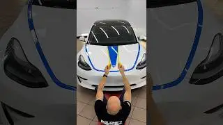 Tesla Hood Stripes | Carbon Wrap DIY