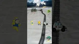 Lemon🍋 is following the police car 🚓 when the train 🚂 is approaching rapidly  | Lemonade Glass 🍹