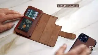 Magnetic Detachable Wallet Case for Apple iPhone Series - Brown