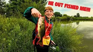 Fishing Small Suburban Pond for Surprise Bass!!