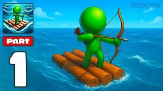 Ocean War: Raft Survival 3D Геймплей Прохождение Часть 1 &mdash; Обучающее руководство Navy War Command...