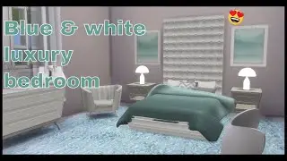 Blue & White luxury bedroom | Speed Build | Sims 4 + CC LINKS