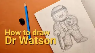 How to draw Dr Watson in bear version/pencil drawing/how to draw cute bear#shorts #drwatson