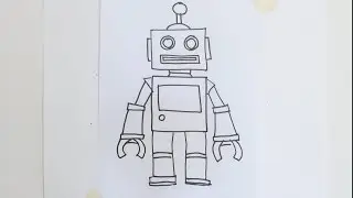 Fun Cartoon Robot Drawing Tutorial for Kids in 1 Minute! 🤖