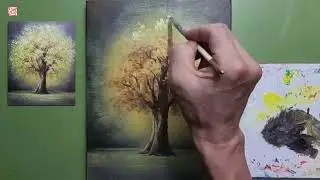 gold tree| acrylic painting for tutorial| 유화 | Oil Painting | Acrylic Painting [#829]힐링영상