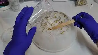 Beautiful Clear Resin Bowl with Silver and Gold Flakes