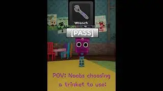 POV: Noobs choosing a trinket to use: #dandysworld #funny #roblox #noob