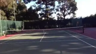 Sam Feit putting together a great point at the Palisades Tennis Center Academy