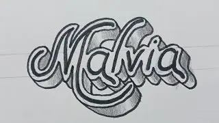 3d Drawing Calligraphy Name For Beginners / How To Draw Art On Paper Step By Step 38