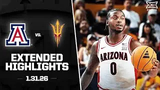 #1 Arizona vs. Arizona State Extended Highlights | 2025-26 Big 12 Men's Basketball