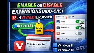 How to Enable or Disable Extensions (Add-ons) in Vivaldi Browser in Windows 11 or 10 | GearUpWindows
