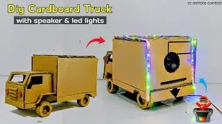How to Make a DIY Cardboard Truck with Speaker & LED Lights | RC Remote Control