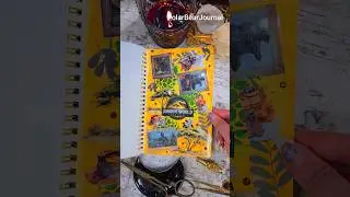 ASMR Journal 💚💛 Jurassic World #asmr #shorts #jurassicworld #scrapbook #asmrjournal #fy  #artjournal