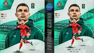 Como Fazer Flyer de Futebol no CANVA GRATUITO - CR7 Football Poster Tutorial