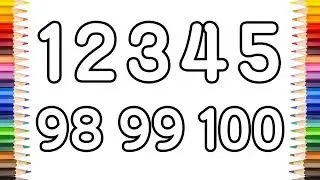 How to draw number 1 to 100  Learn to count numbers 1-100 Drawing Painting for kindergarten