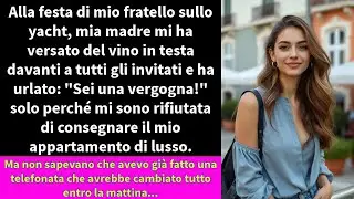 Alla festa di mio fratello sullo yacht, mia madre mi ha versato del vino in testa davanti a tutti
