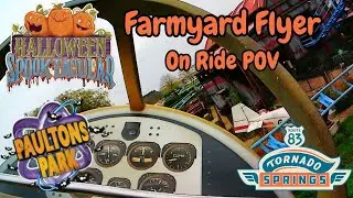 Farmyard Flyer On Ride POV Halloween Spooktacular 2024 Tornado Springs at Paultons Park