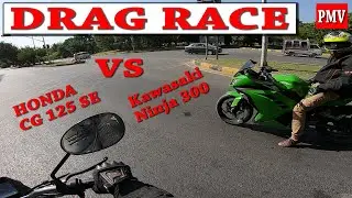 Drag Race Honda CG 125 SE Vs Kawasaki Ninja 300