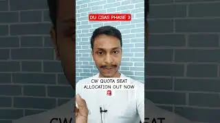 CW quota seat allocation out now 🚨  How To accept Seat Delhi University 2025