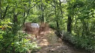 Rivian Trail Water Fun (slo-mo) - Union Springs Trail (VA)