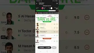 BAN vs IRE 1st Test Match Dream11 Team prediction #dream11 #ytshorts