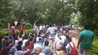 Protest by osmania University affiliated college students outsid voice Chancellor 5th October 2017