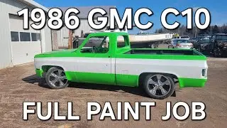 1986 GMC C10 two tone paint job time-lapse