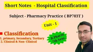 Hospital Classification | primary secondary tertiary, Clinical & Non-Clinical Services | B.Pharm 