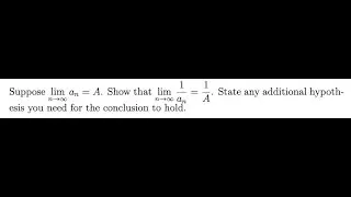 Real Analysis Problem 17 (Limits of Sequences)