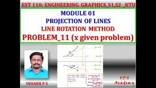 PROBLEM_11_(x given problem)_LINE ROTATION METHOD_PROJECTION OF LINES