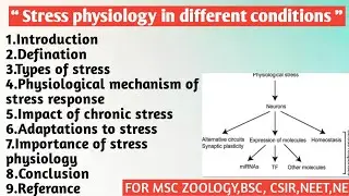 Stress physiology in different conditions | Physiological mechanism of stress response | Importance