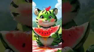 Watermelon Tiger Enjoying a Juicy Snack &ndash; TOO CUTE! #adorableanimals #funny #cutetiger