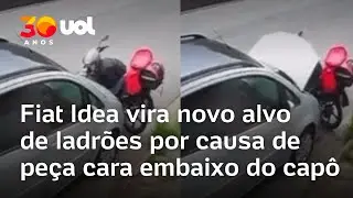 Fiat Idea vira novo alvo de ladr&otilde;es por causa de pe&ccedil;a cara embaixo do cap&ocirc;; v&iacute;deos mostram furtos