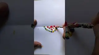 paper fold technique drawing using acrylic color #shortsfeed #shorts