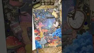 ASMR journal Alice in Wonderland☕️🍄🗝️🦩🃏🕰️🎩|#asmr #journal #scrapbooking #art #diy #alice #fyp