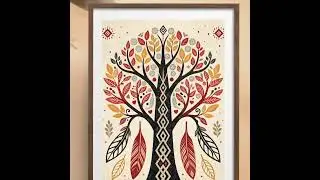 Treelife - Boho Style Terracota | Wall Art Print | Boho Poster | Terracotta | Modern Wall Decor