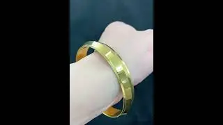 22k Bangle Solid Gold Simple Men Kara Geometric High Polished Design B476
