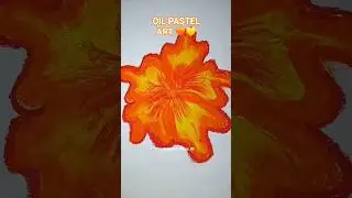 😱🤯 Easy oil pastel flower drawing 🧡💛 #shortsviral #trending #art #yt #oilpastel