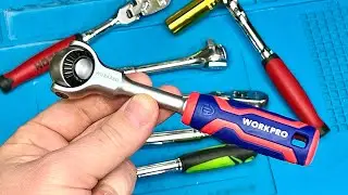NEW - WORKPRO 1/4&rdquo; Drive Ratchet - 72-Tooth 270&deg; Swivel Head Ratchet