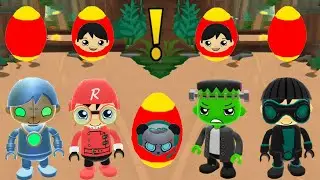 TAG WITH RYAN NIGHT VISION VS RED RYAN VS COBALT ROBO RYAN WITH SPACESHIP VS STIEN RYAN EGG EDITION