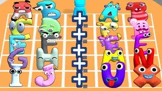Merge Alphabet Super Hero vs Merge Alphabet Lore Max Level Gameplay Merge Battles