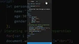 JavaScript loop through an object | #shorts #tutorial #programming #design #development #javascript